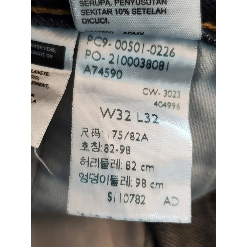 Levi's 501 Men Jeans 32X32 Dark Blue Denim Original‎ Fit Straight Leg 28